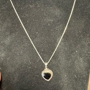 925 silver vintage heart necklace